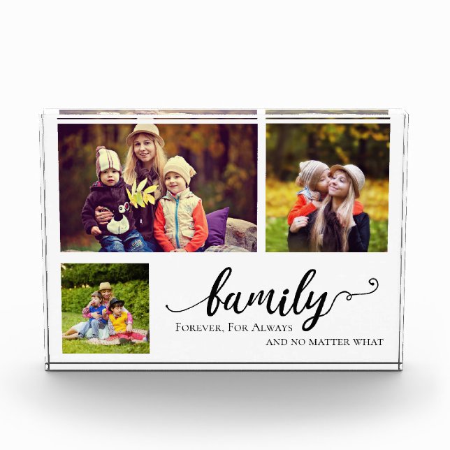 Familie Forever 3 Foto Collage Süßes Zitat Mutter  (Vorderseite)