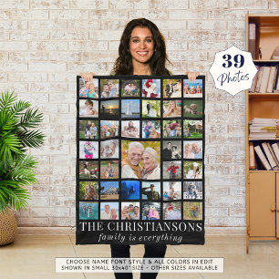 FAMILIE "Foto Collage Name" IST ALLES Fleecedecke