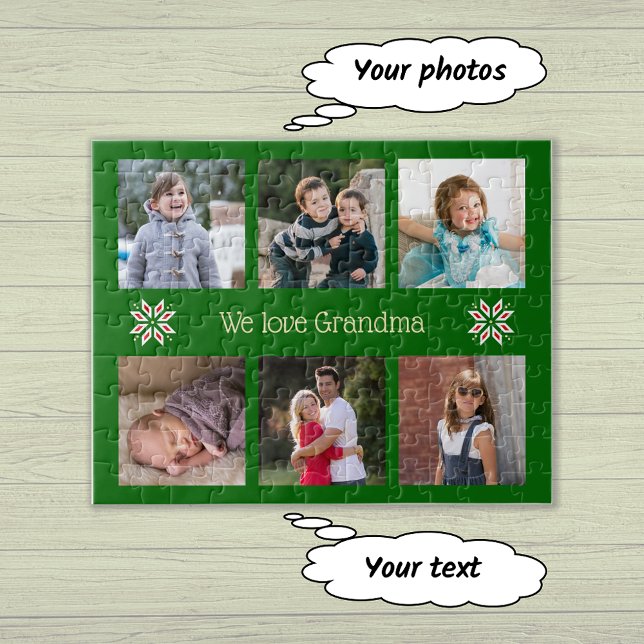 Familie Fotos Weihnachten im Rahmen von Sondertext Puzzle (Von Creator hochgeladen)