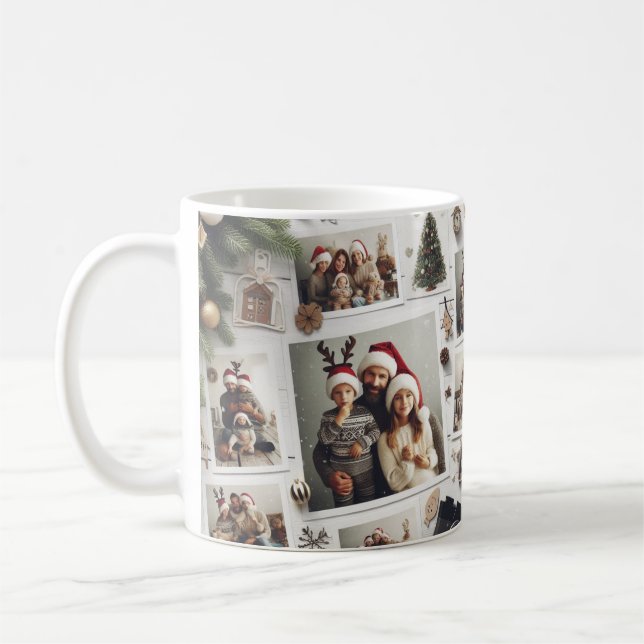Familie, Freude und Tasse von Weihnachten (Links)