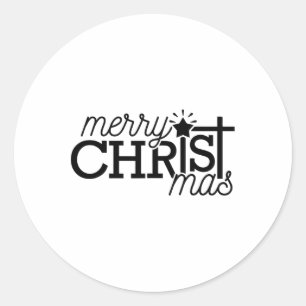 Familie frohe Weihnachten Christliche Cross Pajama Runder Aufkleber