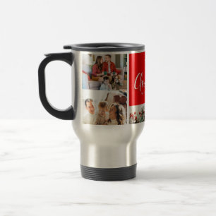 Familie frohe Weihnachten Glück Neujahr 4 Fotos Reisebecher