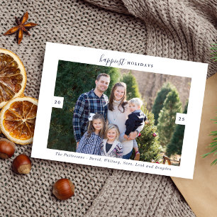Familie Frohe Weihnachts-Fotokarte Feiertagskarte