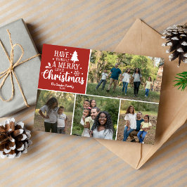 Familie Frohe Weihnachts-Fotokarte Feiertagskarte