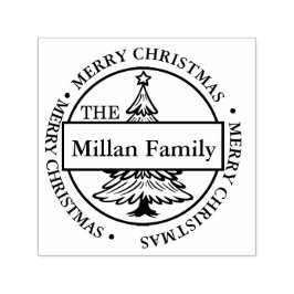 Familie Frohe Weihnachtsbaum Thema Permastempel