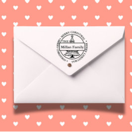 Familie Frohe Weihnachtsbaum Thema Permastempel