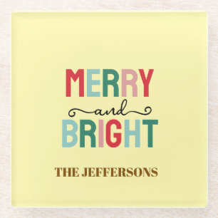 Familie Frohes Neues Jahr Frohe Weihnachten Glasuntersetzer