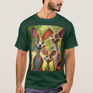 Familie Funny Kangaroo: Cartoon lächelt und lacht T-Shirt