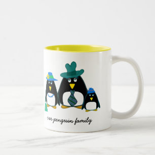 Familie Funny Penguin   Individuelle Name Weihnach Zweifarbige Tasse