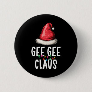 Familie Gee-Gee Claus Weihnachten Santas Pyjama-Ma Button