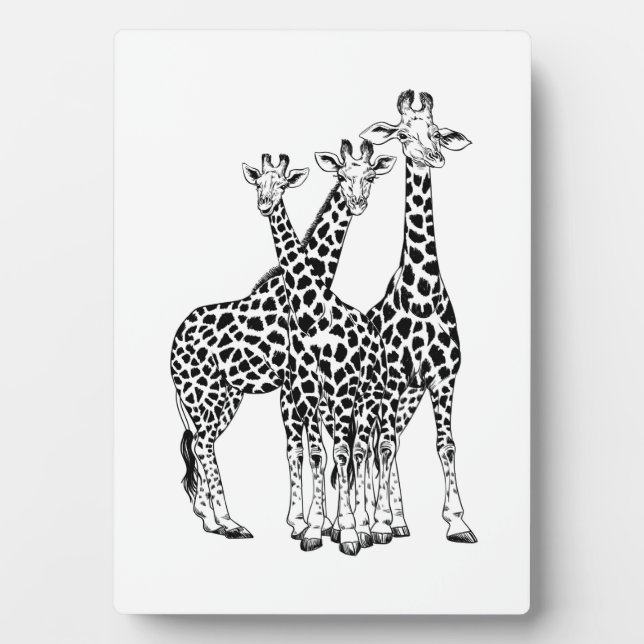 Familie Giraffe Fotoplatte (Vorderseite)