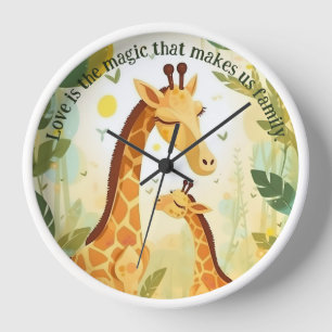 Familie Giraffe   Tier   Wall-Uhr Uhr