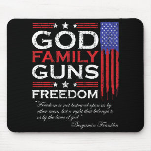 FAMILIE GOTT GEWEHRE UND FREIHEIT CHRISTLICH MAGA MOUSEPAD