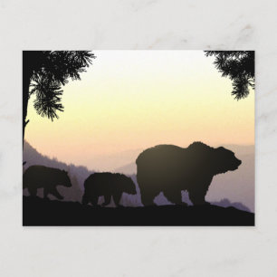 Familie Grizzly Postkarte