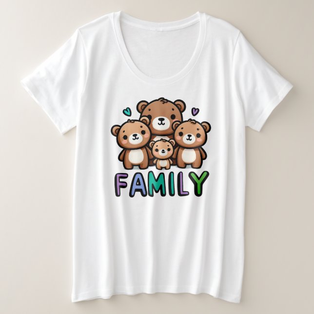 Familie Große Größe T-Shirt (Design vorne)
