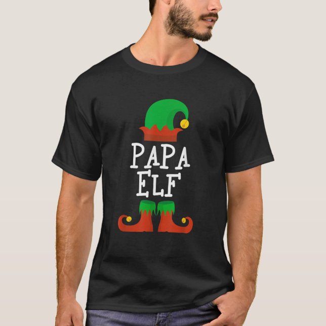 Familie Ich bin Papa Elf Weihnachten Matching Paja T-Shirt (Vorderseite)