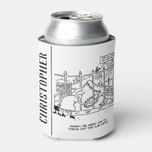 Familie im Zoo. Vater durch Alligator verschluckt Dosenkühler