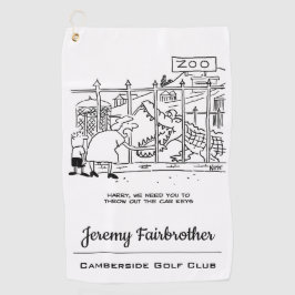 Familie im Zoo. Vater durch Alligator verschluckt Golfhandtuch