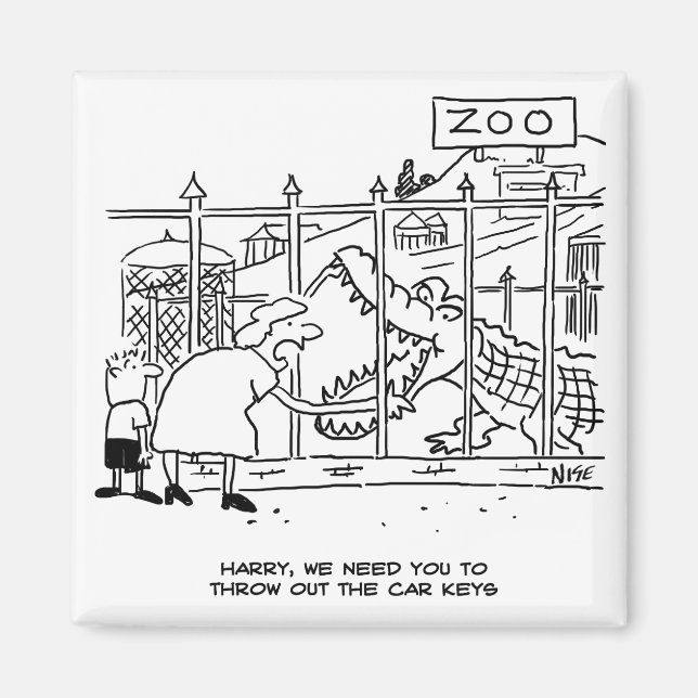 Familie im Zoo. Vater durch Alligator verschluckt Magnet (Vorne)