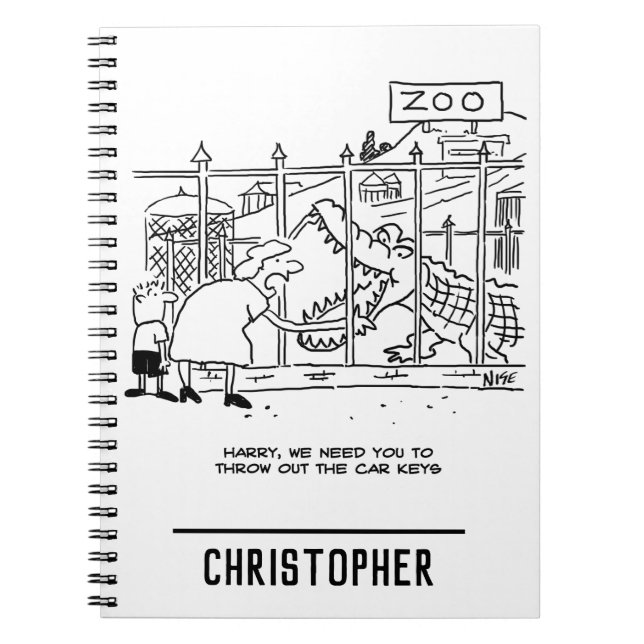 Familie im Zoo. Vater durch Alligator verschluckt Notizblock (Vorderseite)