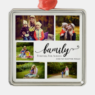 Familie immer für immer 5 Foto Collage Quote süß Ornament Aus Metall