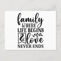Familie, in der das Leben beginnt und Liebe nie en