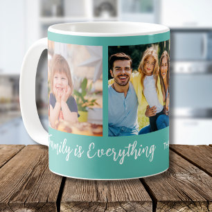 Familie ist alles 3 Foto-Collage Familienname Kaffeetasse