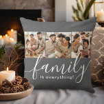 Familie ist alles 3 Foto Collage Grau Kissen<br><div class="desc">Akzentuieren Sie Ihre Zuhause mit diesem attraktiven Kissen mit 3 speziellen Fotos für Familien. Moderne, handgeschriebene Skripte Zauber aus "Familie ist alles!" Teilen Sie die Erinnerungen der gepflegten Familienzeit, die Sie gemeinsam verbringen, und zeigen Sie, was Ihnen wichtig ist. Ob Familienmitglieder oder Großfamilien, Brüder, Cousins, Großeltern, Tanten, Onkel und vieles...</div>