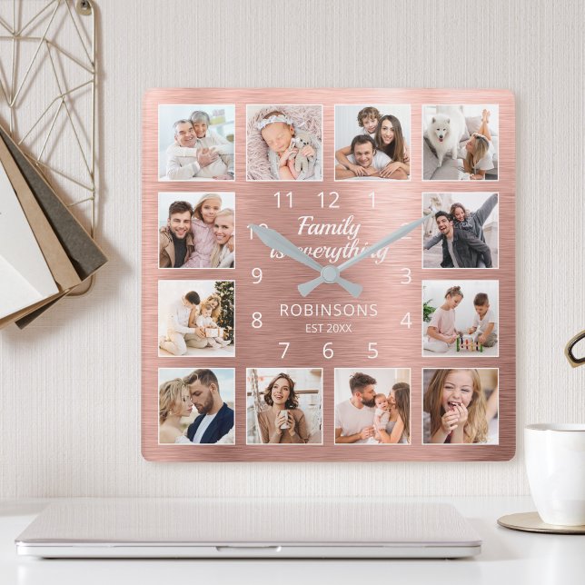Familie ist alles, was Familie Foto Quadratische Wanduhr (Von Creator hochgeladen)