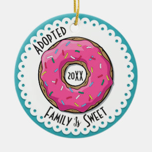 Familie ist Bonbon adoptiertes Krapfen datiertes Keramikornament