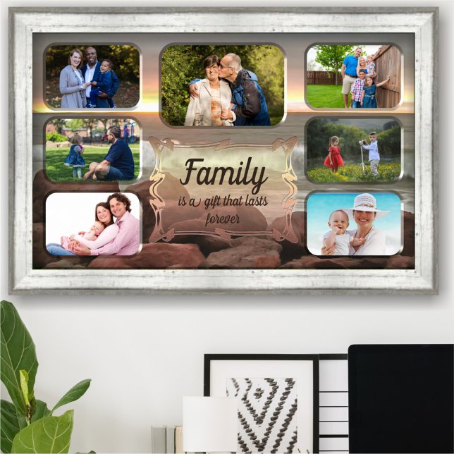 Familie ist ein Geschenk Foto Collage 0893 Art Pri Poster (Von Creator hochgeladen)