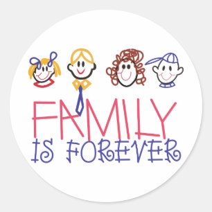 Familie ist Forever Runder Aufkleber