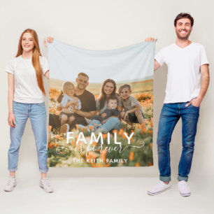 Familie ist für immer die Fleece Foto Blanket