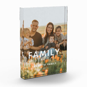 Familie ist für immer Kalligrafie Foto Block