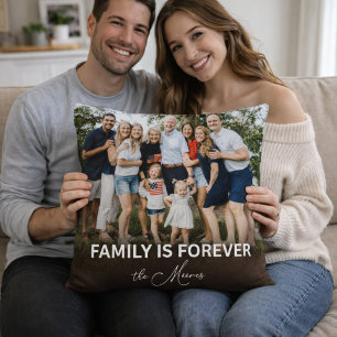 Familie ist für immer Personalisiertes Foto-Wurfki Kissen
