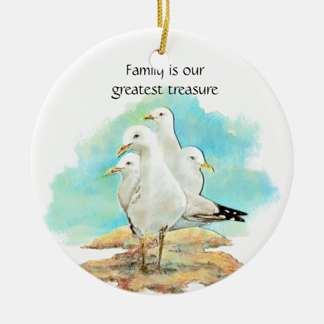 Familie ist unser bester Schatz - Seagulls Keramik Ornament (Vorne)