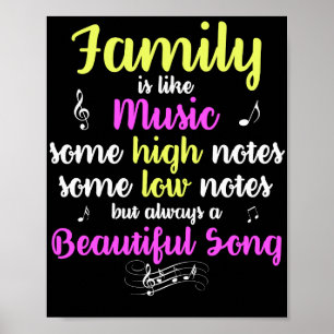 Familie ist wie Musik einige hohe Noten niedrig Poster
