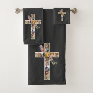 Familie Jesus Cross Christliche Kirche Lauf Badhandtuch Set