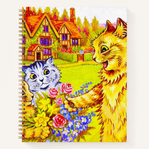 Familie Katzen im Garten Notizbuch