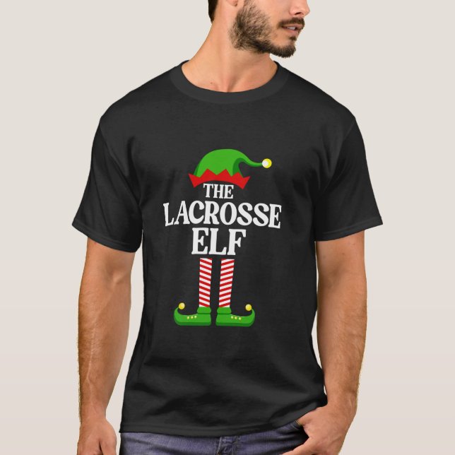 Familie Lacrosse Elf Matchgruppe Weihnachten T-Shirt (Vorderseite)