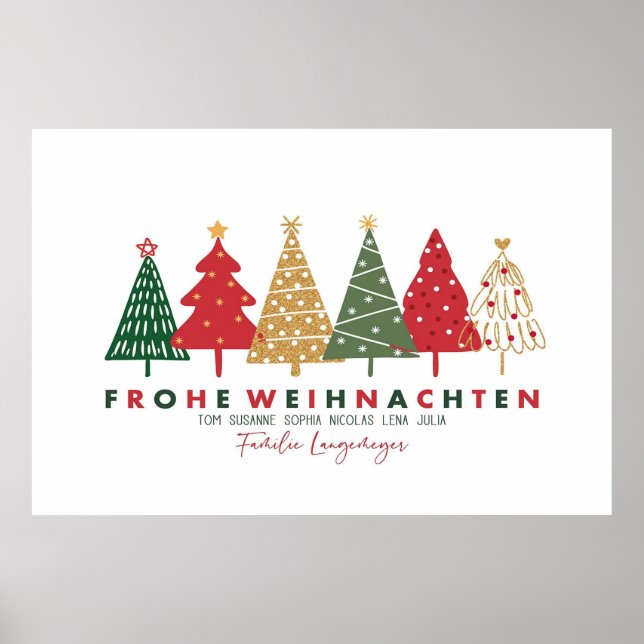 Familie Langemeyer Weihnachtsposter Poster (Vorne)