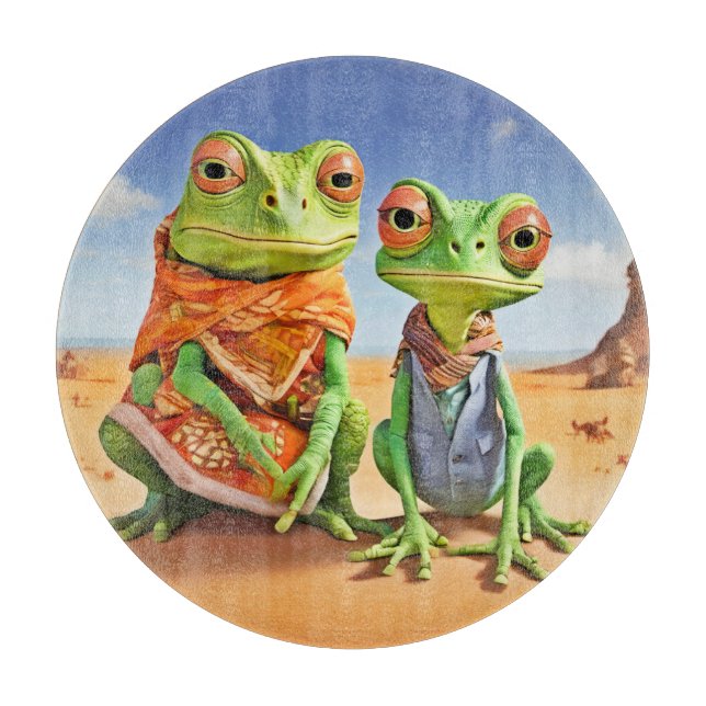 Familie Lizard Artwork Schneidebrett (Vorderseite)