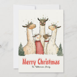 Familie Llama 5 Weihnachtskarten Feiertagskarte