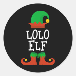 Familie Lolo Elf Weihnachten Matching Pj Pajama X Runder Aufkleber