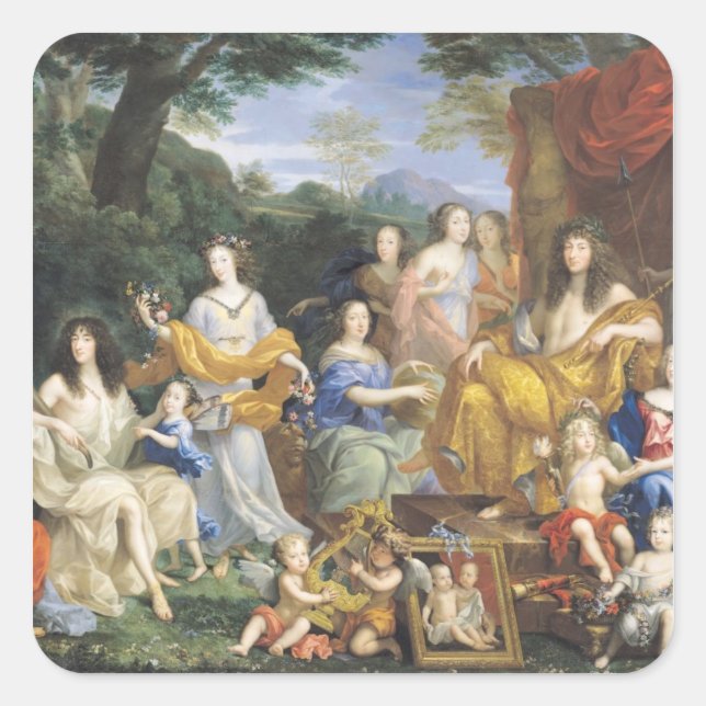 Familie Ludwig XIV 1670 2 Quadratischer Aufkleber (Vorderseite)