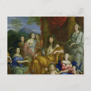 Familie Ludwig XIV 1670 Postkarte