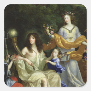 Familie Ludwig XIV 1670 Quadratischer Aufkleber
