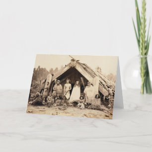 Familie Maori, Neuseeland, c.1880s (Albumen-Druck) Karte