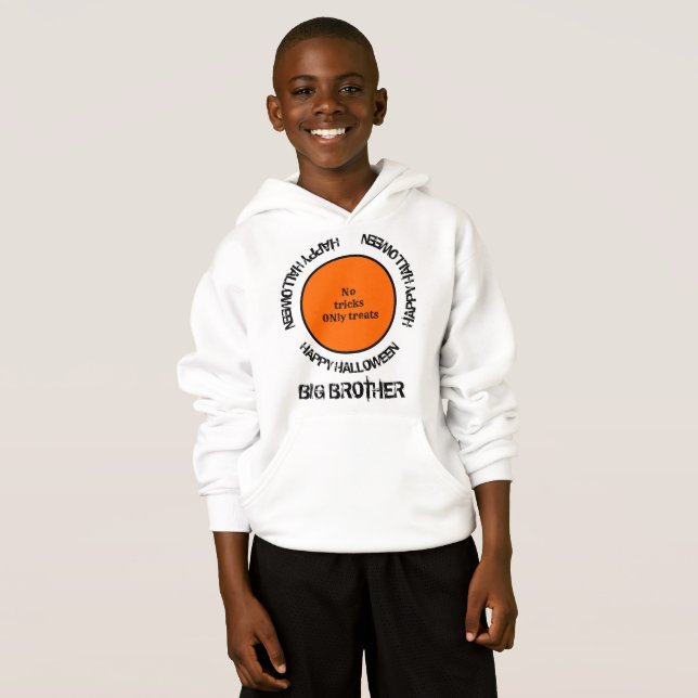Familie Matching Boy Typografie Happy Halloween Hoodie (Vorne ganz)