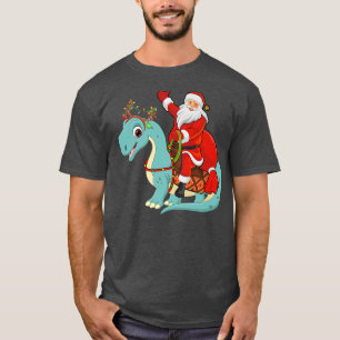 Familie Matching Funny Santa Riding Brontosaurus C T-Shirt
